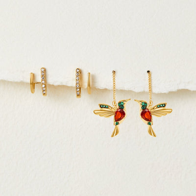 Klaue Gold & Kristall Ohrringe