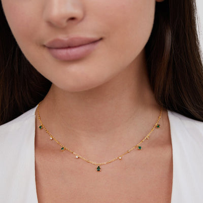 Emily Kristall Gold Halskette
