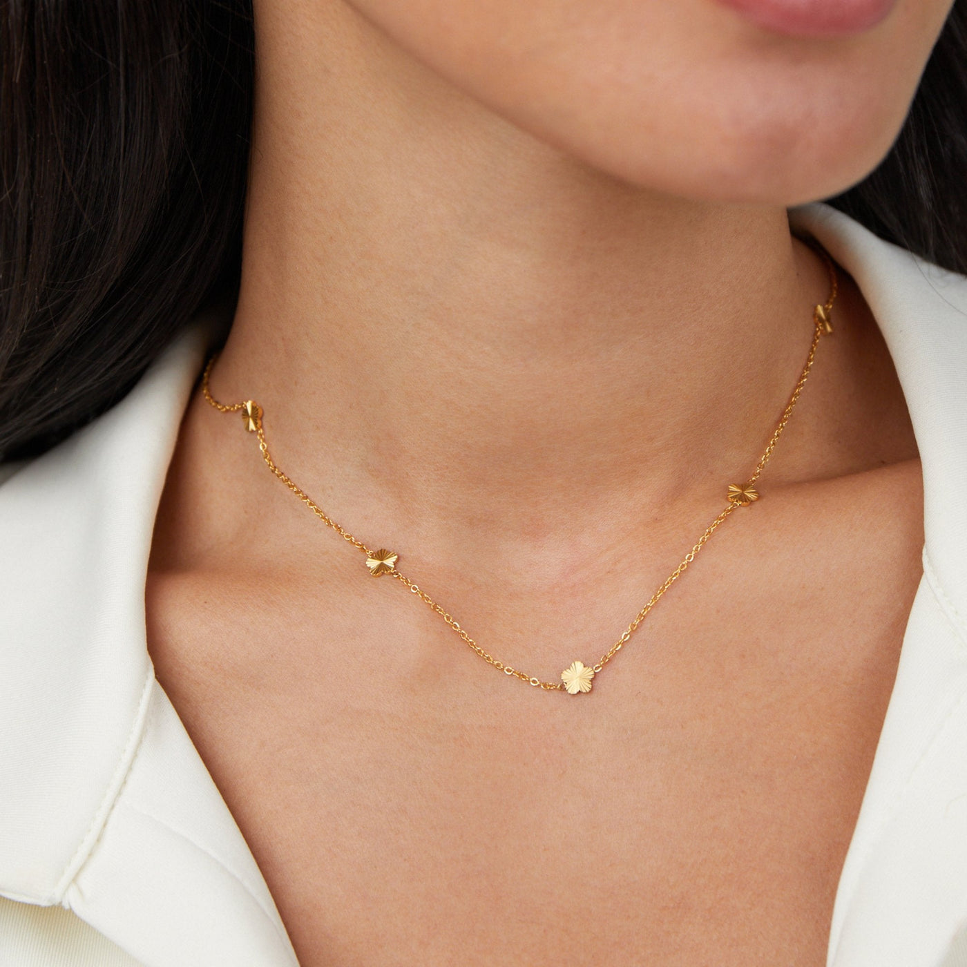 Blumen Power Goldkette Halskette