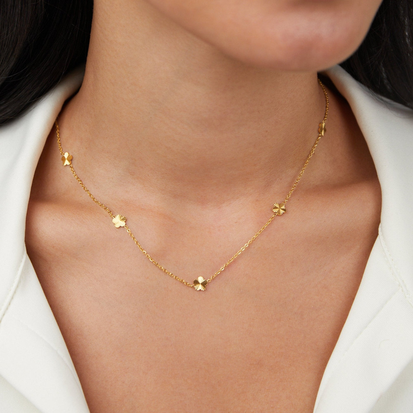 Blumen Power Goldkette Halskette